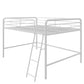 Jett Junior Full Metal Loft Bed with 3 Step Ladder - White - Full