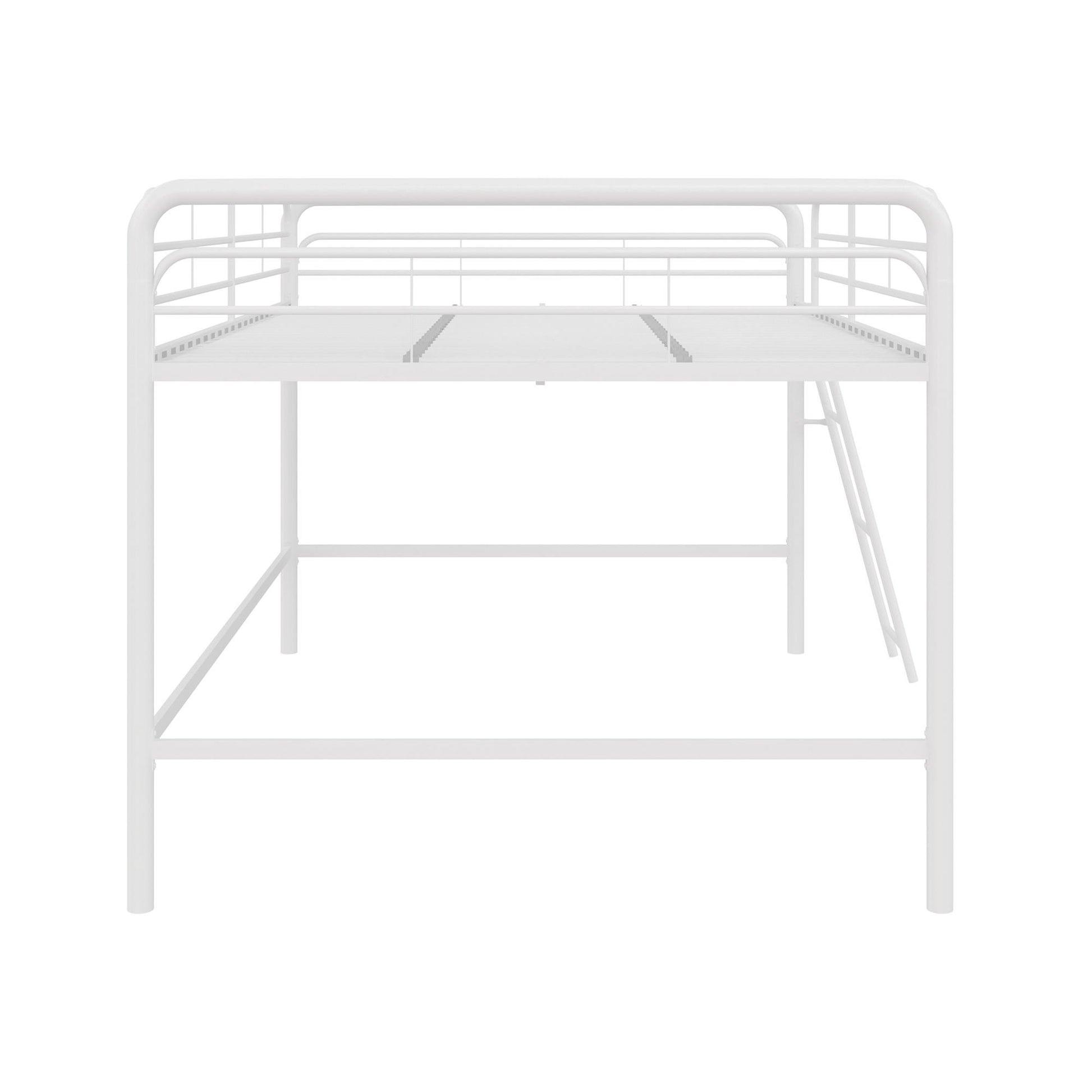 Jett Junior Full Metal Loft Bed with 3 Step Ladder - White - Full