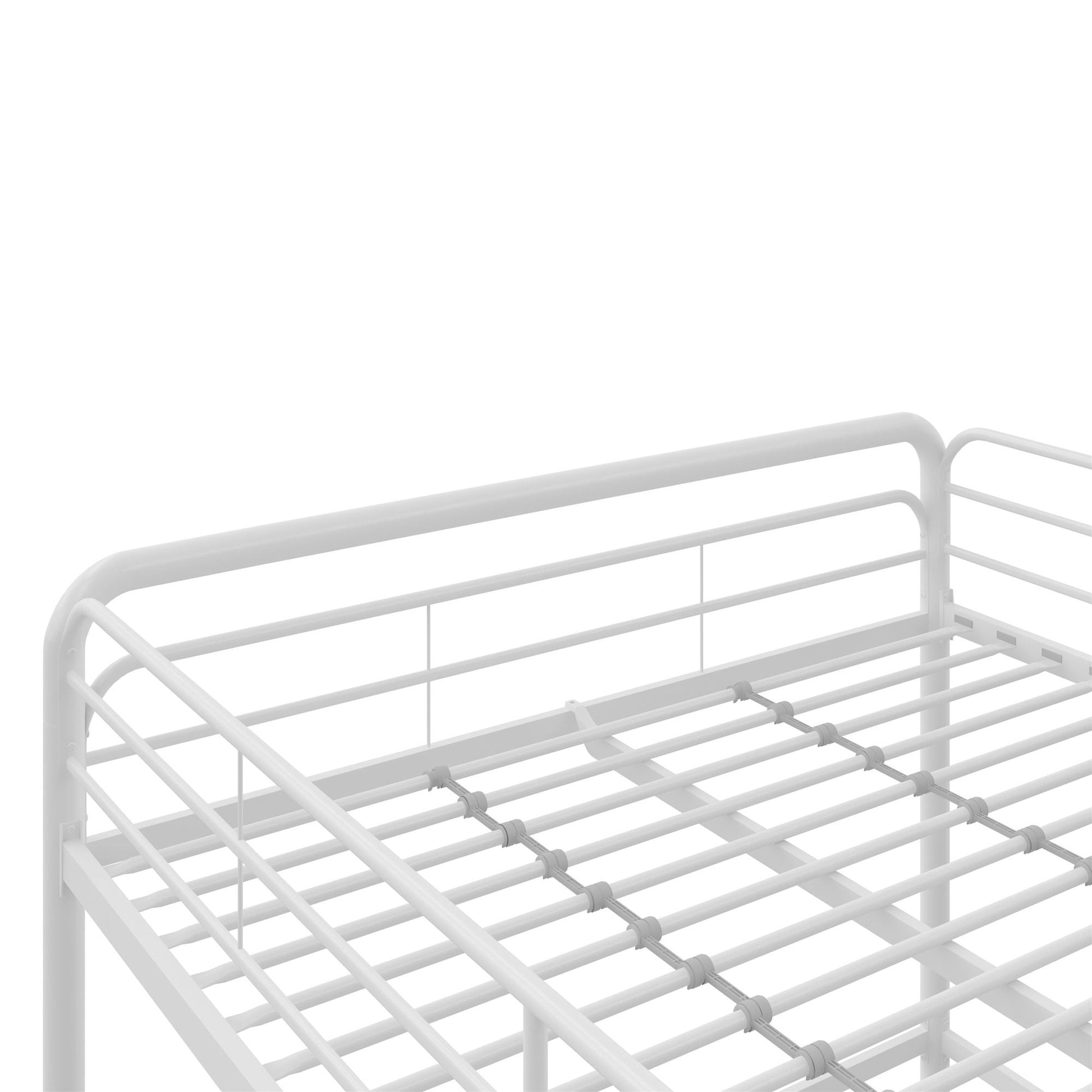 Jett Junior Full Metal Loft Bed with 3 Step Ladder - White - Full