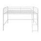 Jett Junior Full Metal Loft Bed with 3 Step Ladder - White - Full