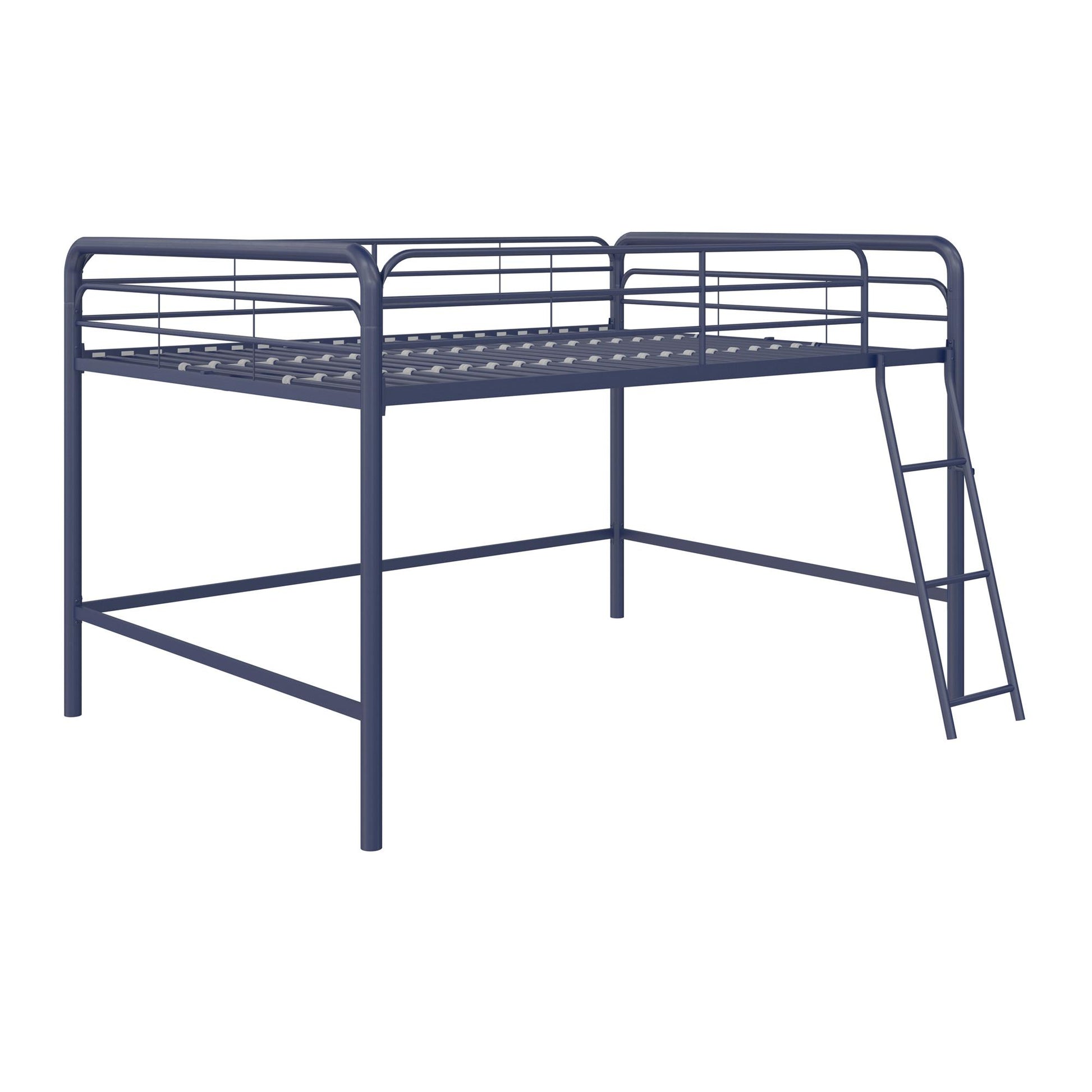 Jett Junior Full Metal Loft Bed with 3 Step Ladder - Blue - Full