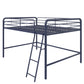 Jett Junior Full Metal Loft Bed with 3 Step Ladder - Blue - Full
