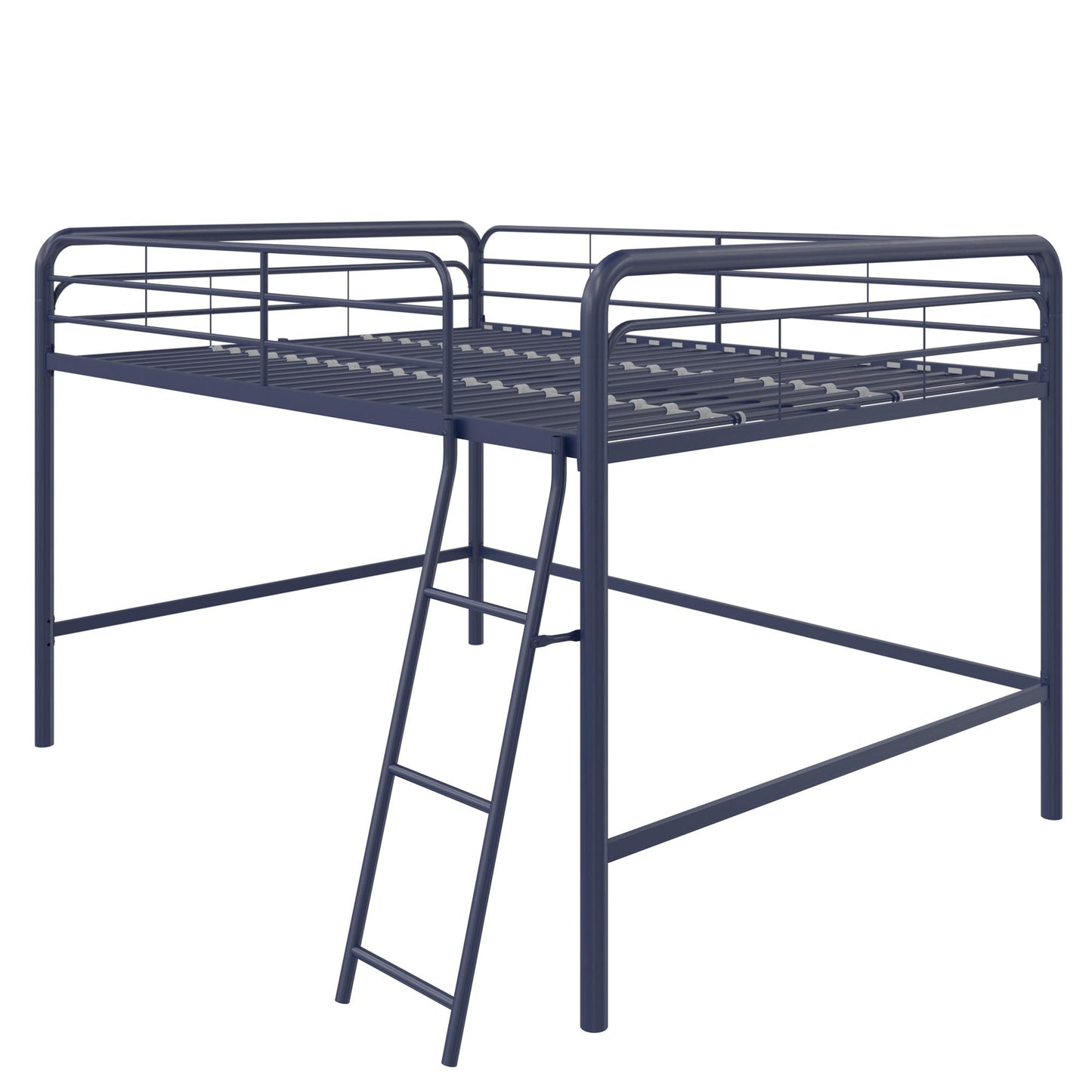 Jett Junior Full Metal Loft Bed with 3 Step Ladder - Blue - Full