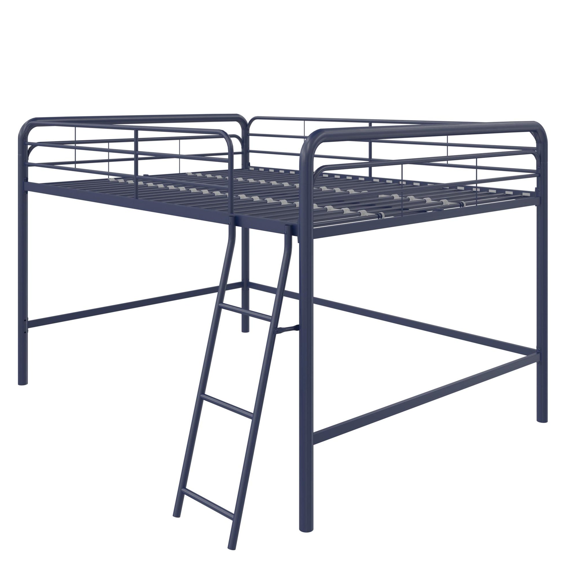 Jett Junior Full Metal Loft Bed with 3 Step Ladder - Blue - Full