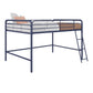 Jett Junior Full Metal Loft Bed with 3 Step Ladder - Blue - Full