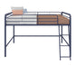 Jett Junior Full Metal Loft Bed with 3 Step Ladder - Blue - Full