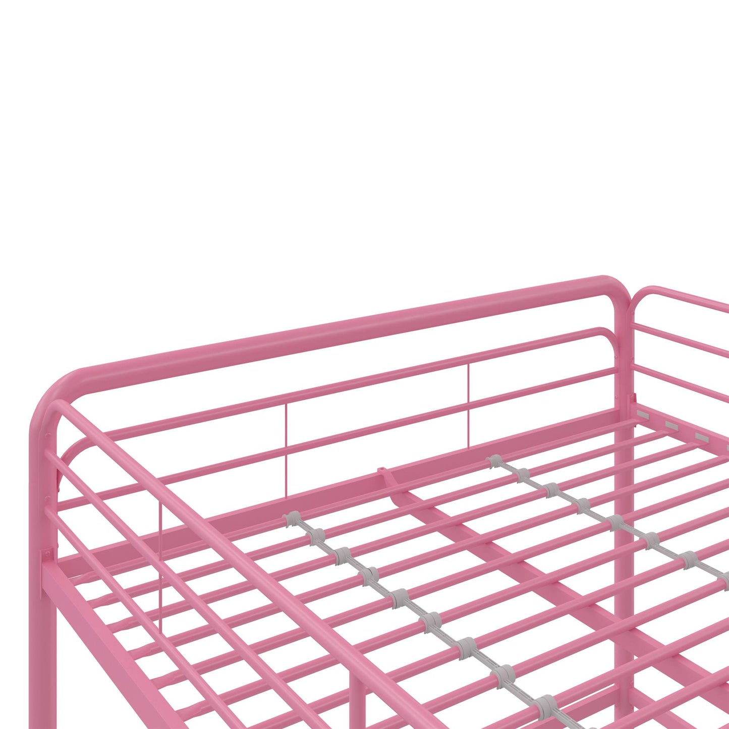 Jett Junior Full Metal Loft Bed with 3 Step Ladder - Pink - Full
