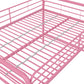 Jett Junior Full Metal Loft Bed with 3 Step Ladder - Pink - Full