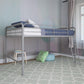 Jett Junior Full Metal Loft Bed with 3 Step Ladder - Silver - Full