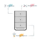 Keegan 3 Drawer Fabric Bin Storage Organizer with Metal Frame - White marble