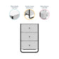 Keegan 3 Drawer Fabric Bin Storage Organizer with Metal Frame - White marble
