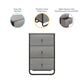 Keegan 3 Drawer Fabric Bin Storage Organizer with Metal Frame - Gray Oak