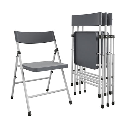 Kid's Plastic Pinch-Free Folding Chair, Set of 4 - Cool Gray - 4-Pack