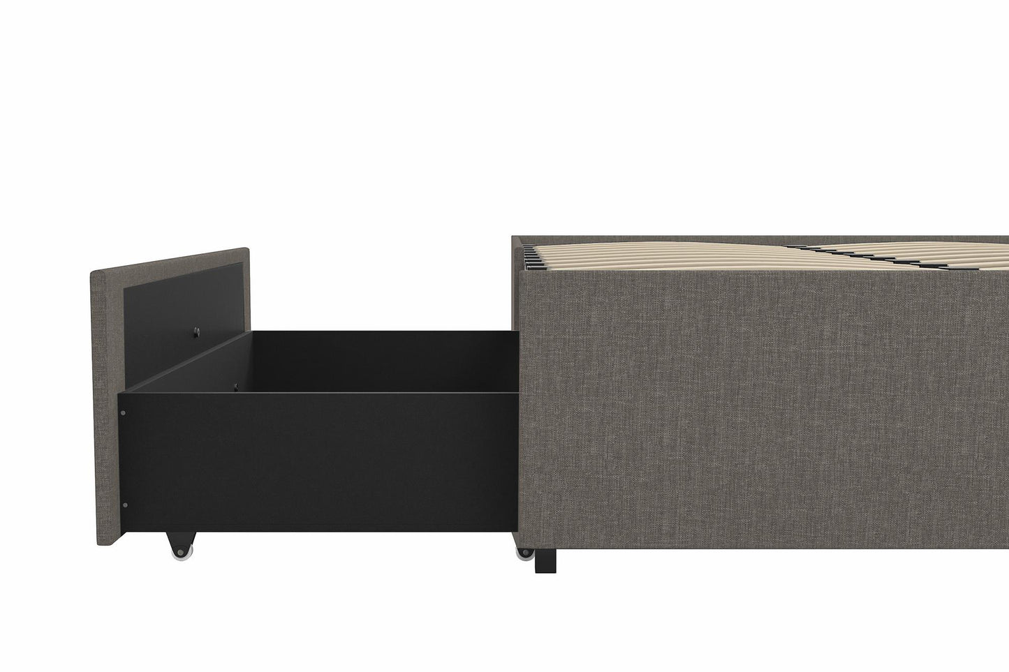 Maven Platform Bed with Storage - Grey Linen - Full