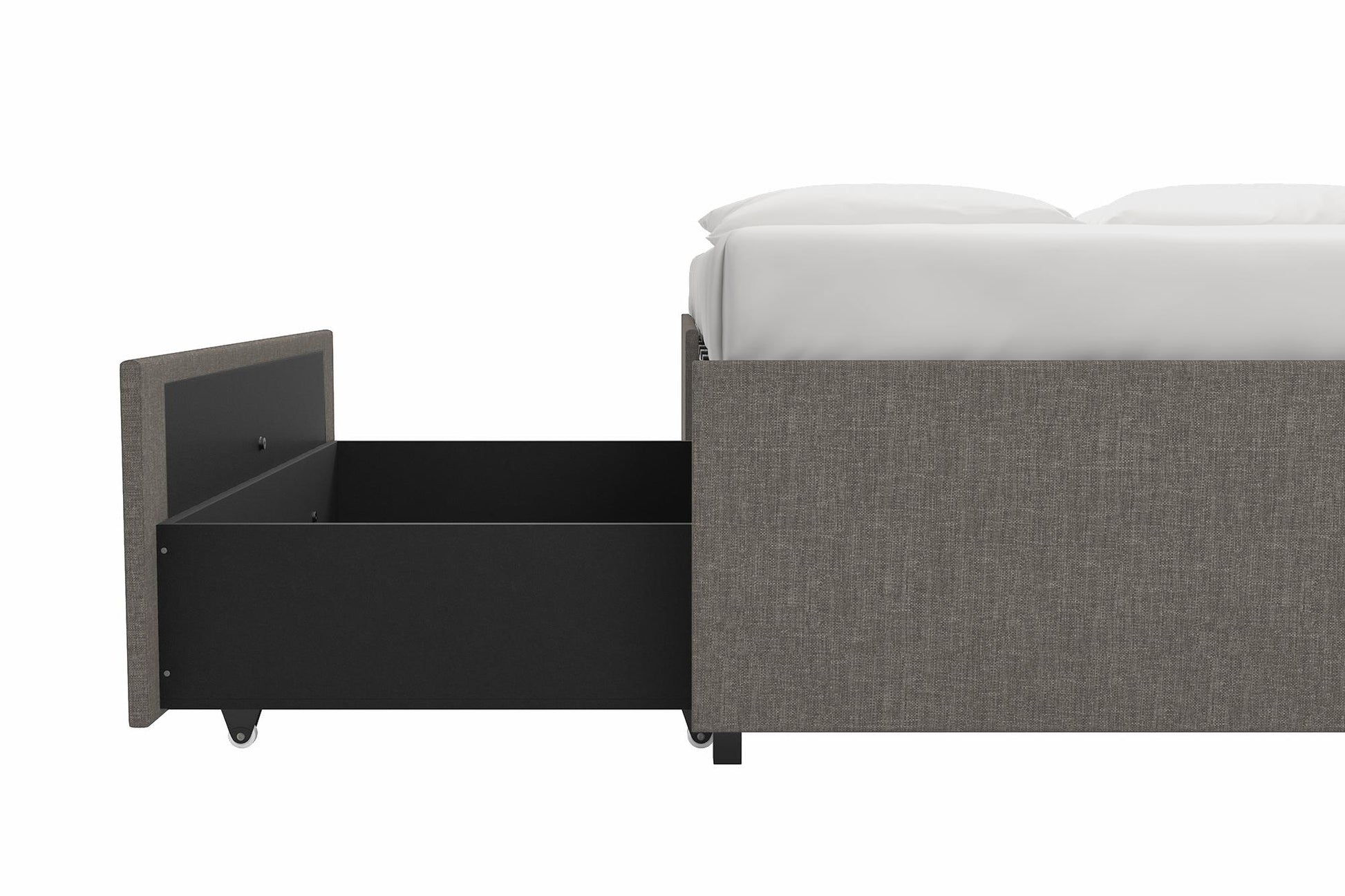 Maven Platform Bed with Storage - Grey Linen - Full
