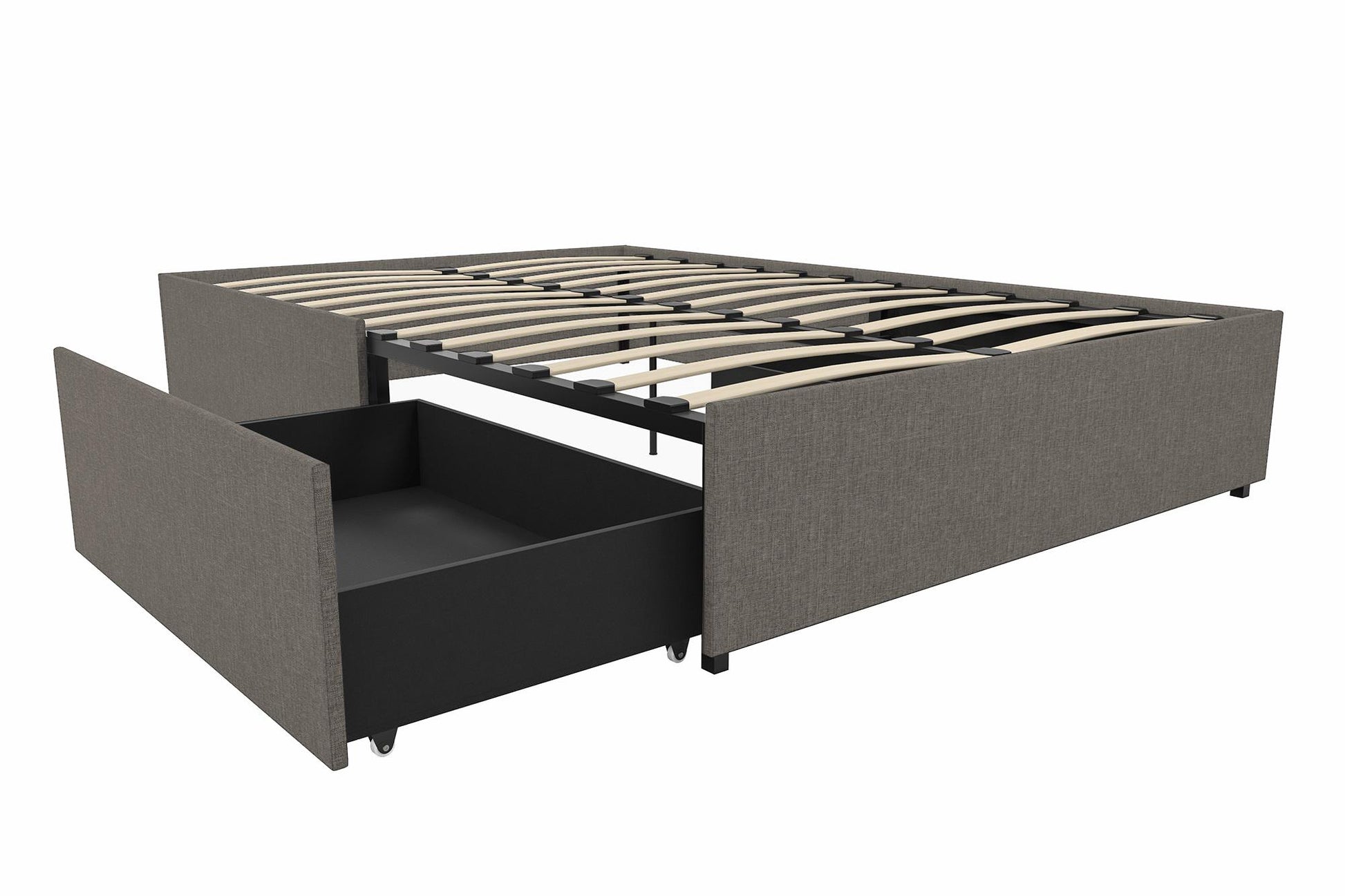 Maven Platform Bed with Storage - Grey Linen - Full