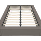 Maven Upholstered Bed with Modern Low Profile Design - Grey Linen - Queen