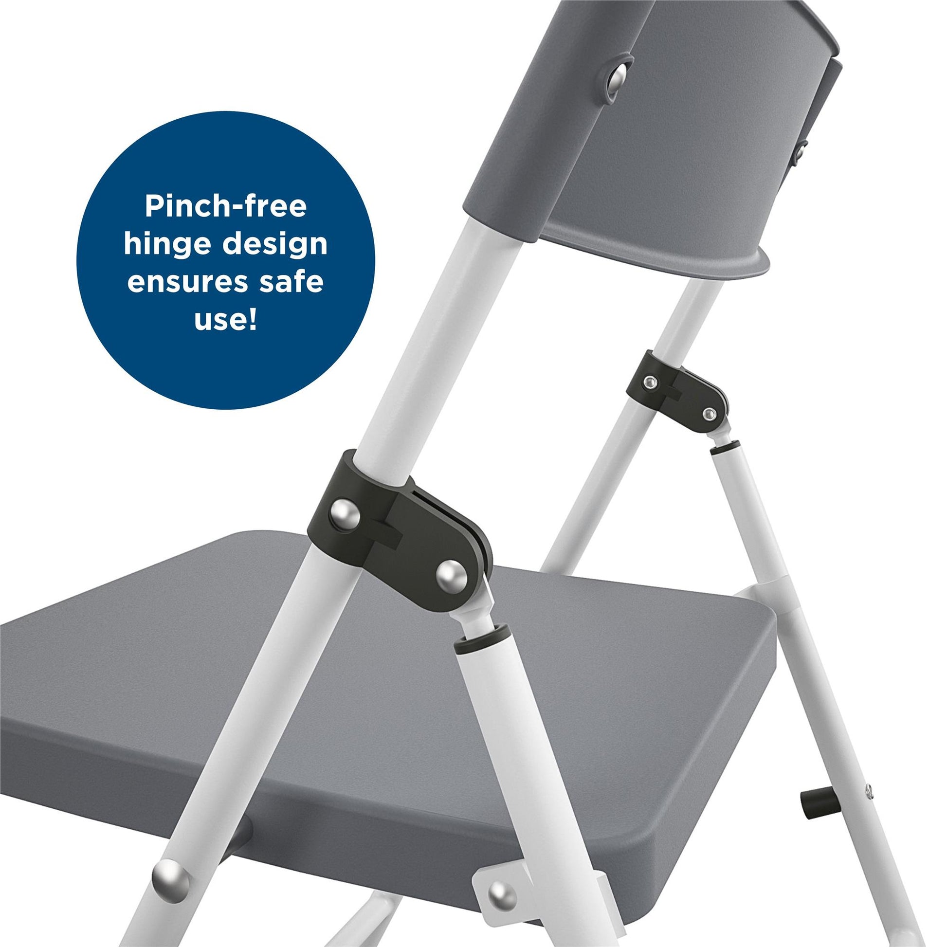 Kid's Plastic Pinch-Free Folding Chair, Set of 4 - Cool Gray - 4-Pack