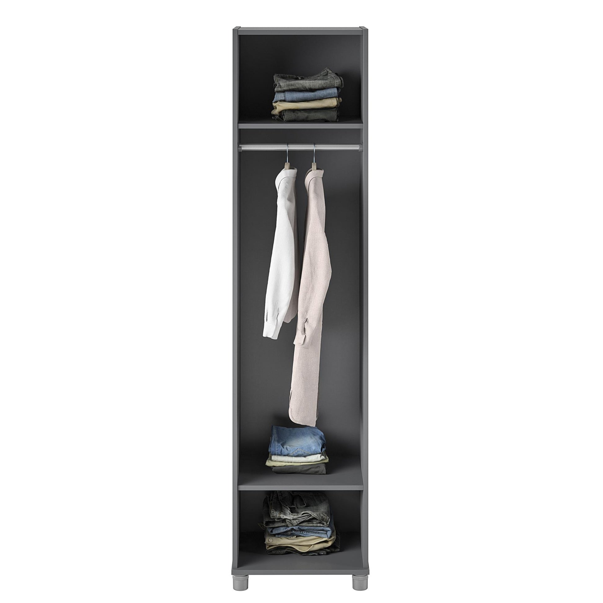 Camberly 18" Wide Mudroom Cabinet with Clothing Rod & Adjustable Shelving - Graphite Grey
