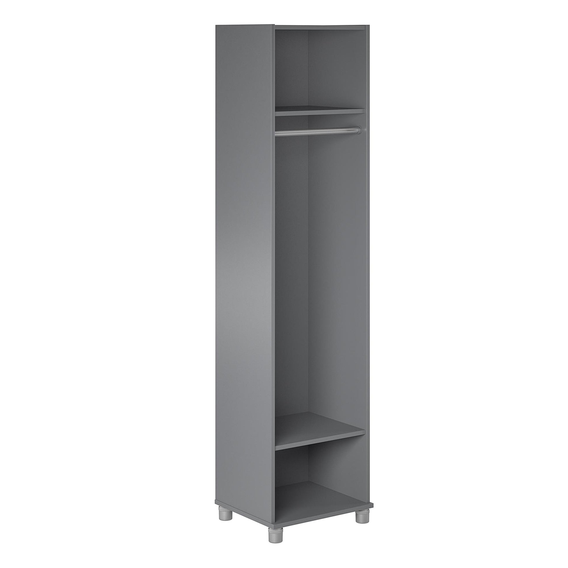 Camberly 18" Wide Mudroom Cabinet with Clothing Rod & Adjustable Shelving - Graphite Grey