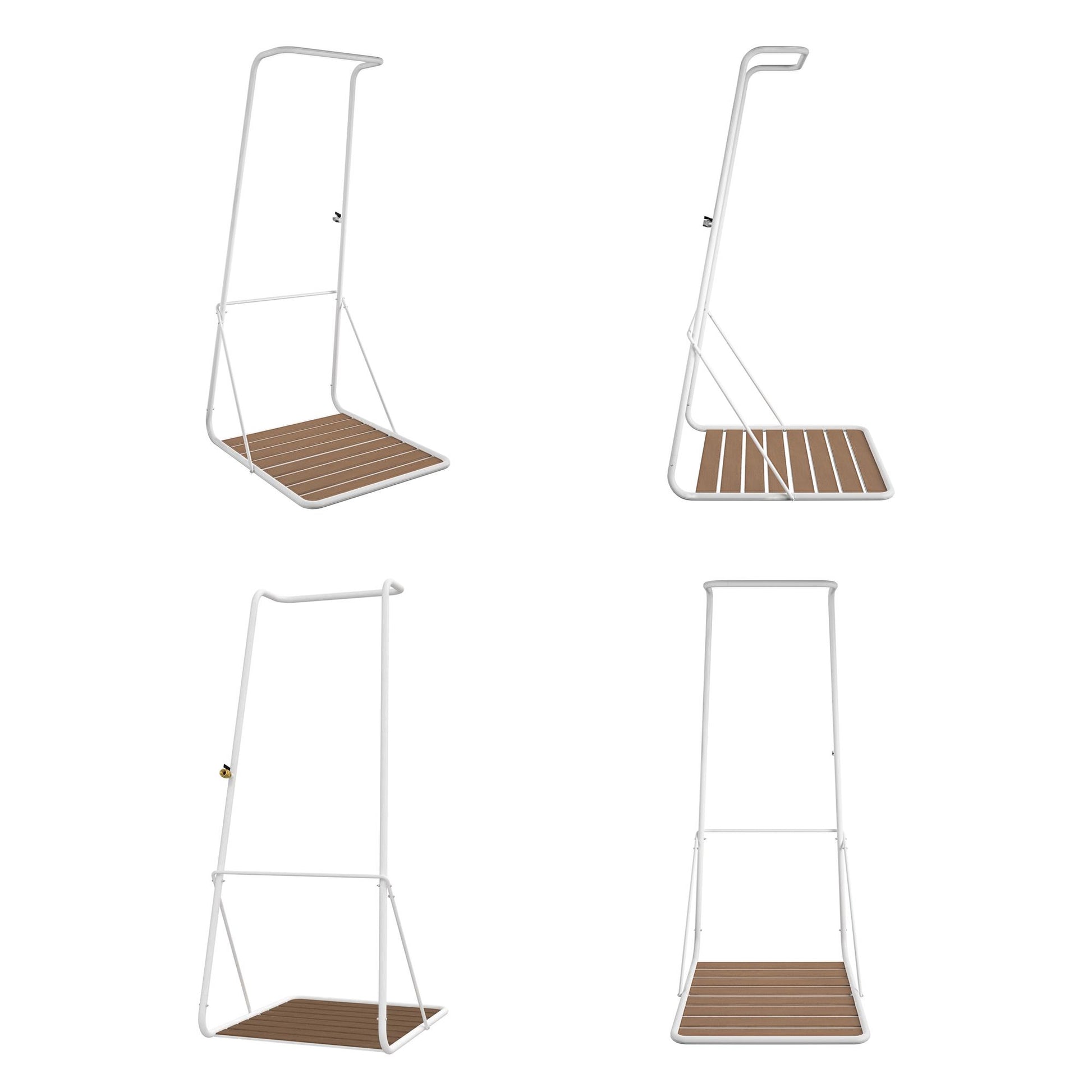 Poolside Gossip Collection Rainey Outdoor Shower with XL Base and Waterfall Bar - White - 1-Pack