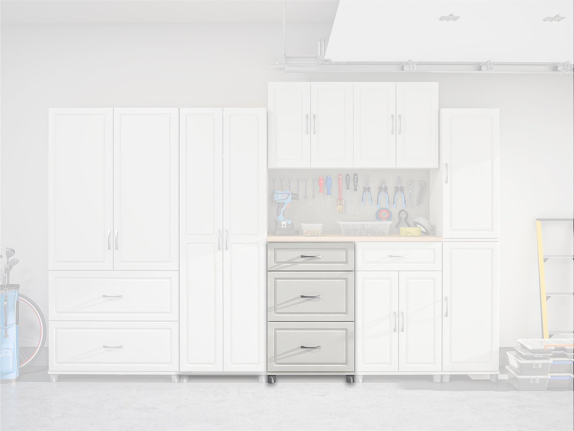 Kendall 24 Inch Multipurpose 3 Drawer Base Storage Cabinet - White