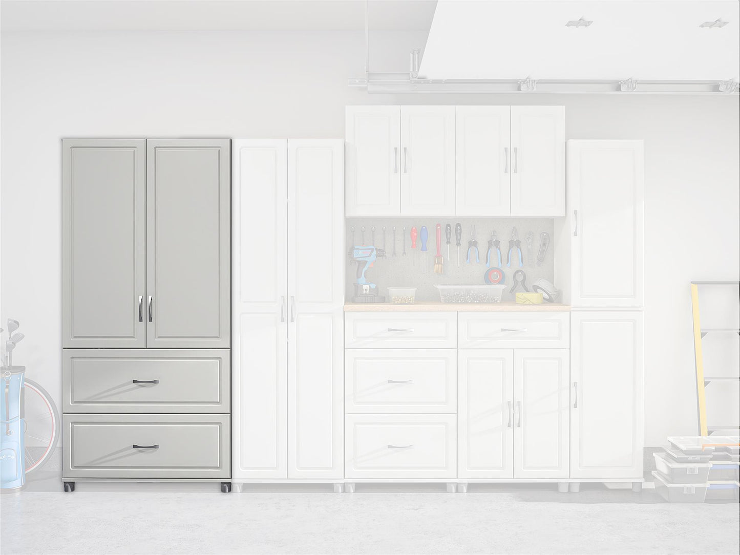Kendall 36" Multipurpose Storage Cabinet with 5 Shelves - White