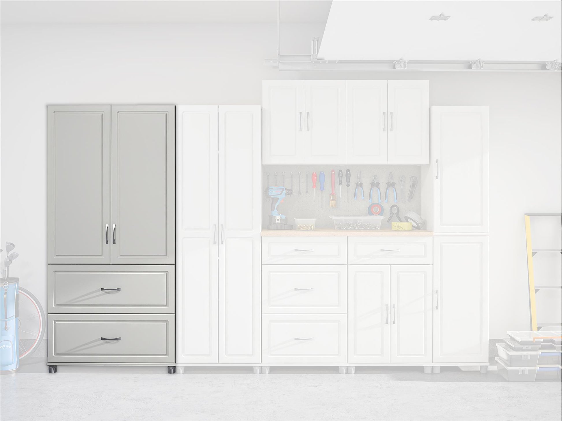 Kendall 36" Multipurpose Storage Cabinet with 5 Shelves - White
