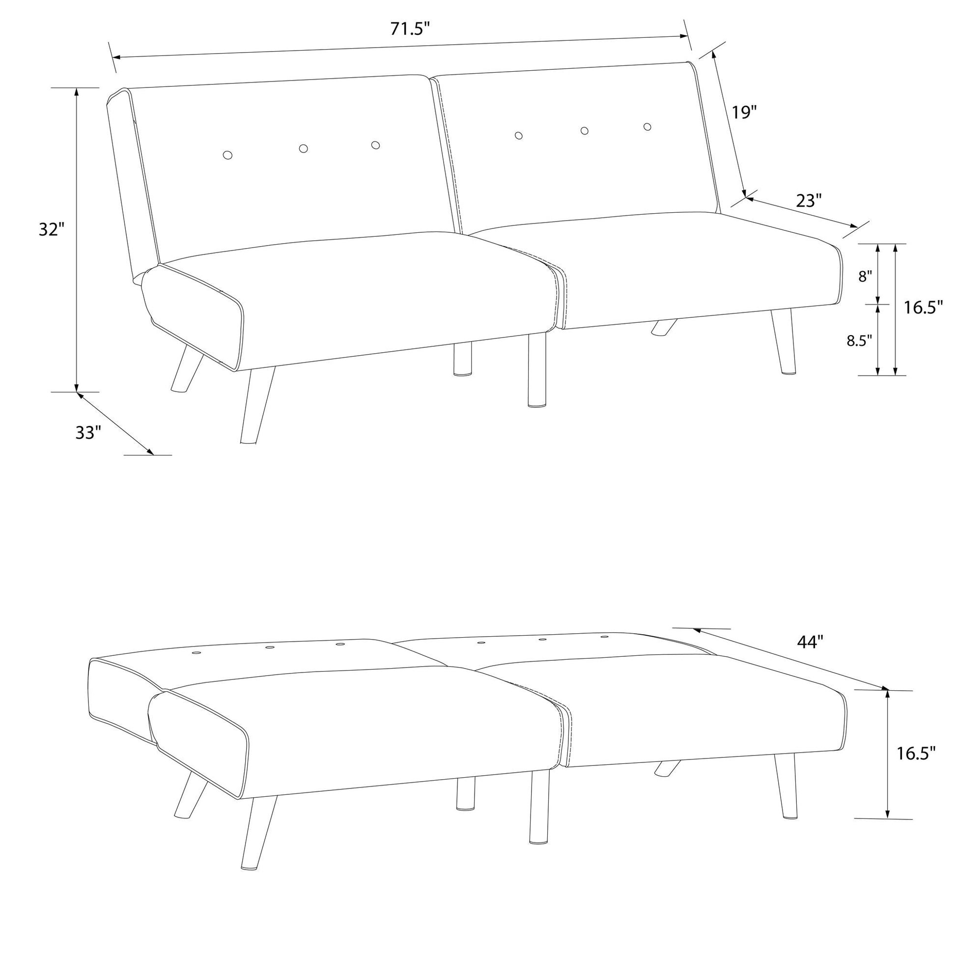 Palm Springs Split Futon - Mustard