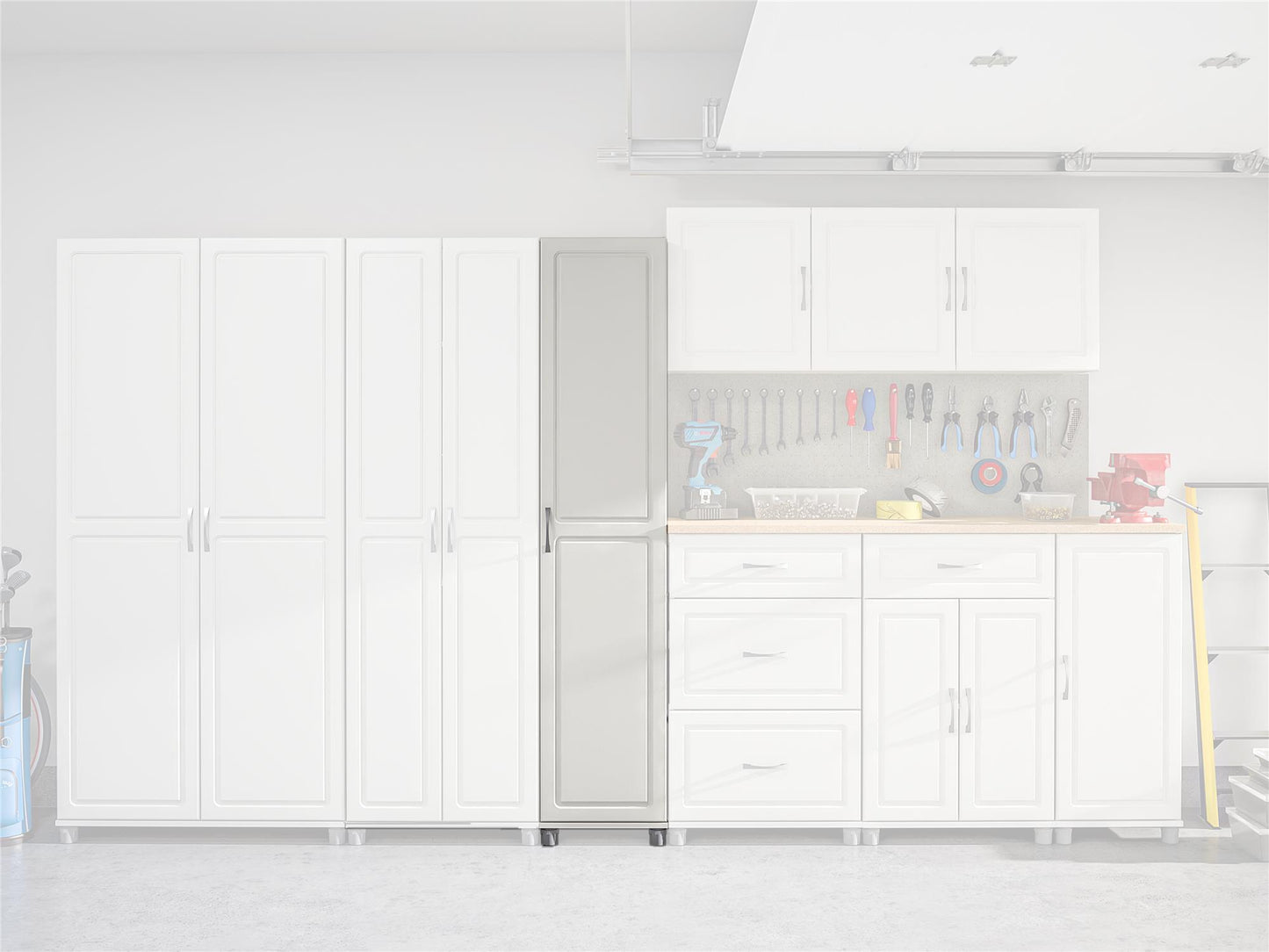 Kendall 16 Inch Multipurpose Storage Cabinet with 5 Shelves - White