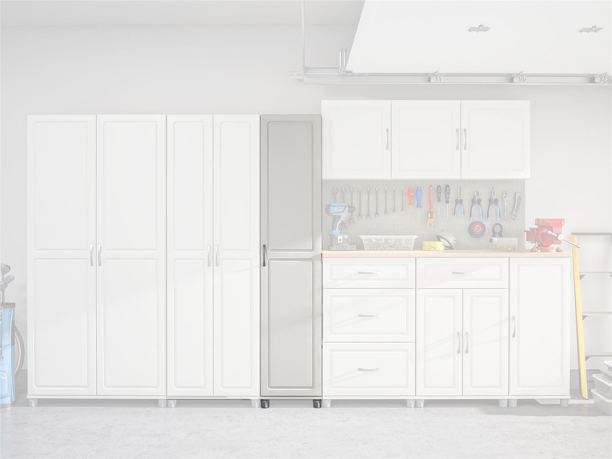 Kendall 16 Inch Multipurpose Storage Cabinet with 5 Shelves - White