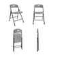 COSCO Solid Resin Plastic Folding Chair, Indoor/Outdoor, Double Braced, Gray, 4-Pack - Gray - 4-Pack