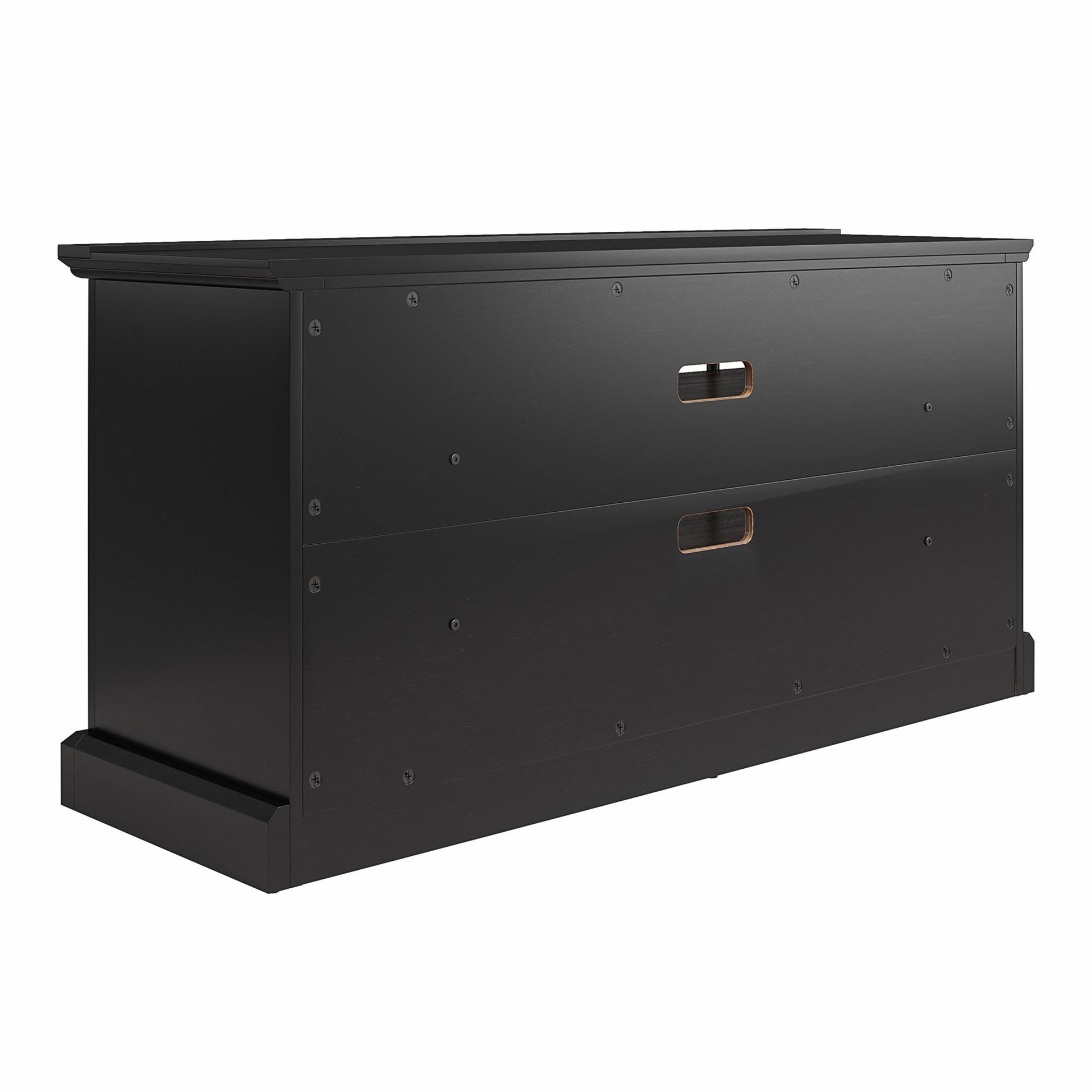 Hoffman Rustic Two-Toned TV Stand for TVs up to 50", Black and Walnut - Black