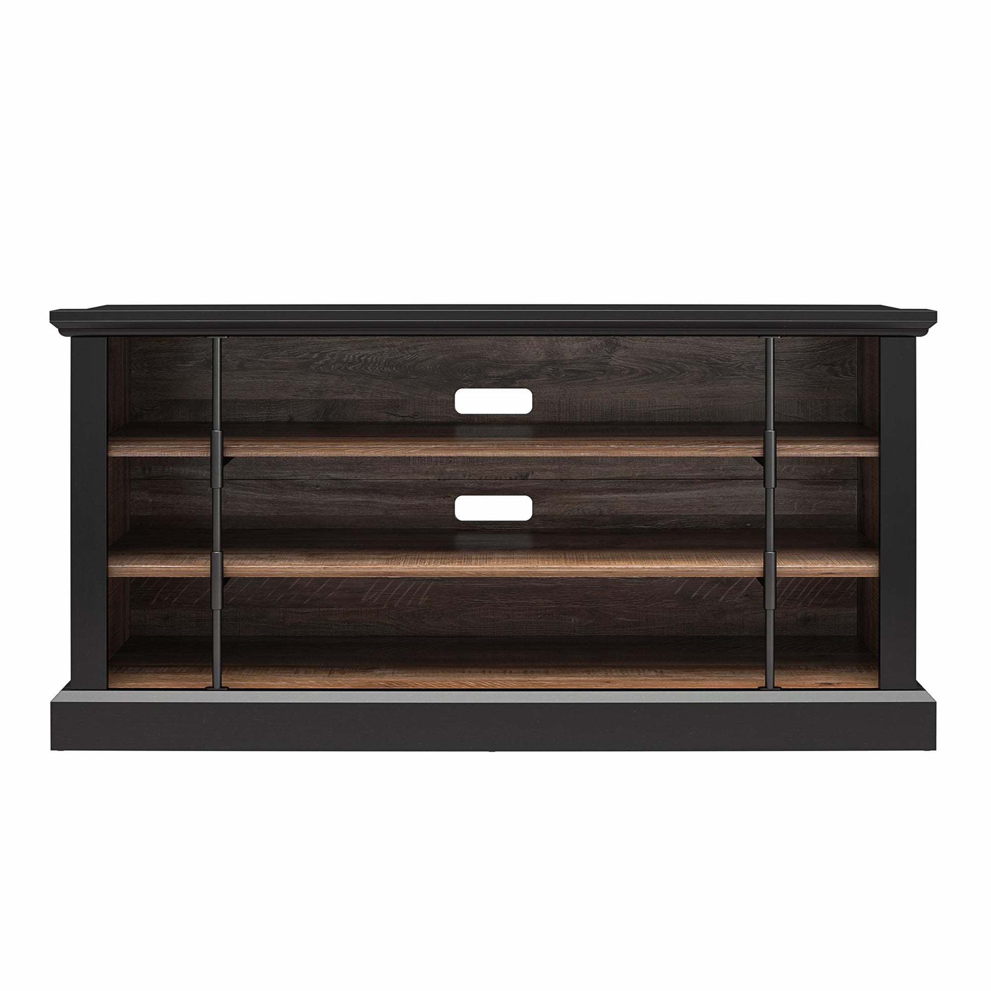 Hoffman Rustic Two-Toned TV Stand for TVs up to 50", Black and Walnut - Black