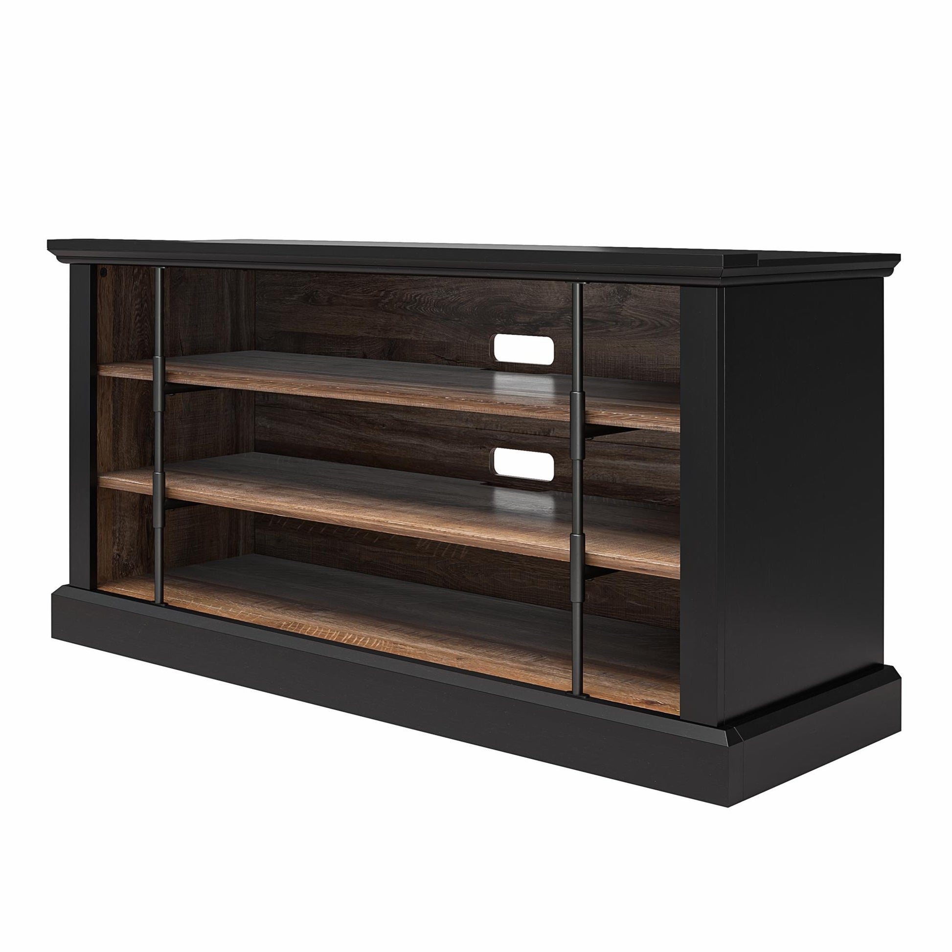 Hoffman Rustic Two-Toned TV Stand for TVs up to 50", Black and Walnut - Black