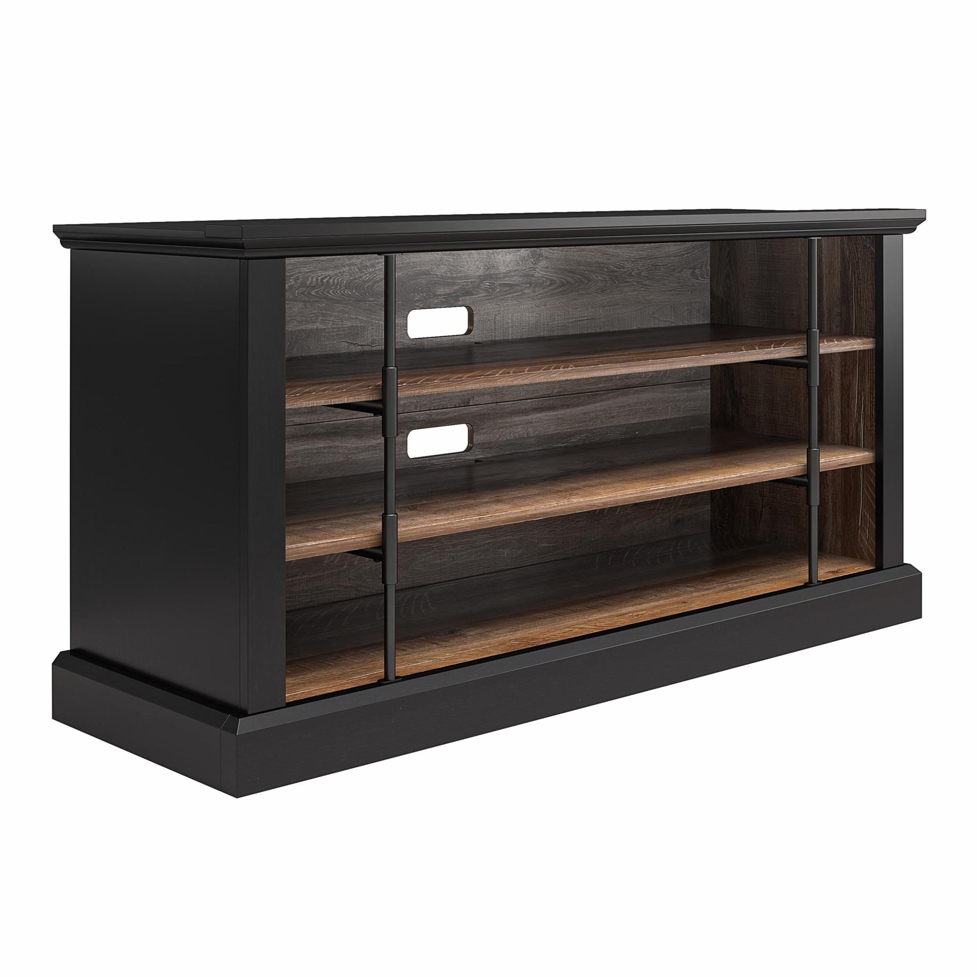 Hoffman Rustic Two-Toned TV Stand for TVs up to 50", Black and Walnut - Black