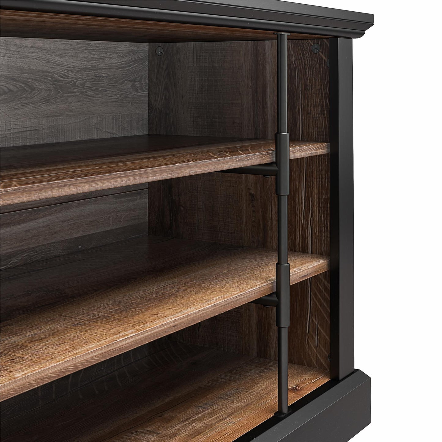 Hoffman Rustic Two-Toned TV Stand for TVs up to 50", Black and Walnut - Black