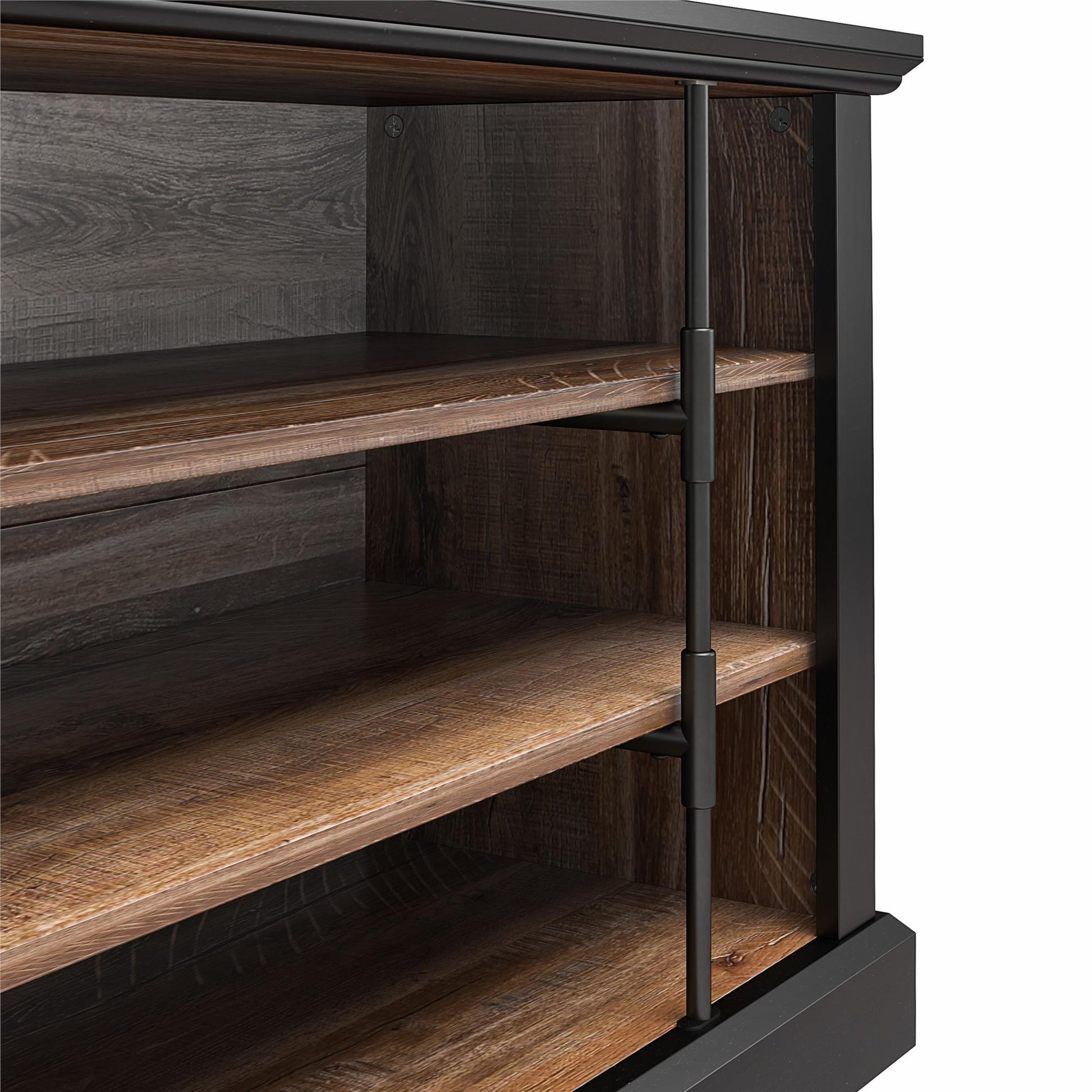 Hoffman Rustic Two-Toned TV Stand for TVs up to 50", Black and Walnut - Black