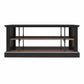 Hoffman Two-Toned Rustic Coffee Table with 2 Shelves, Black and Walnut - Black