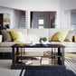 Hoffman Two-Toned Rustic Coffee Table with 2 Shelves, Black and Walnut - Black