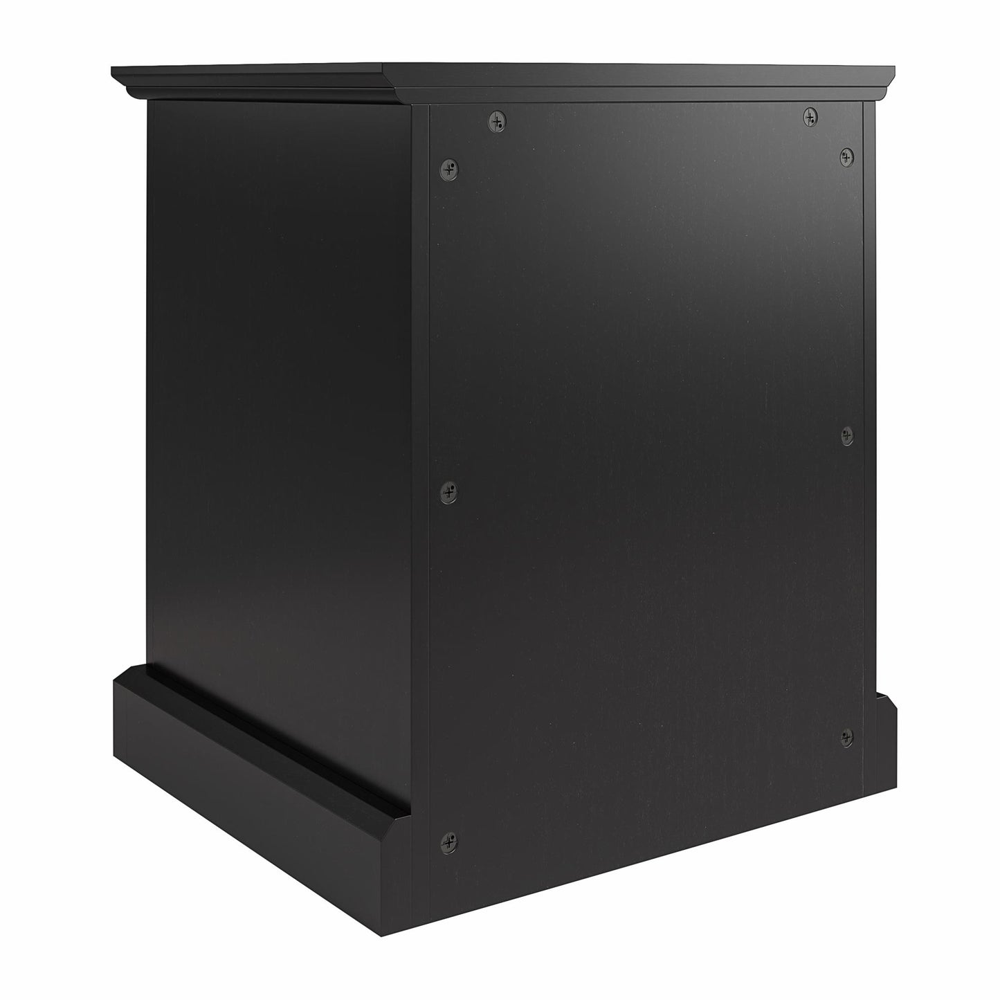 Hoffman Two-Toned Rustic End Table with 2 Open Shelves, Black and Walnut - Black
