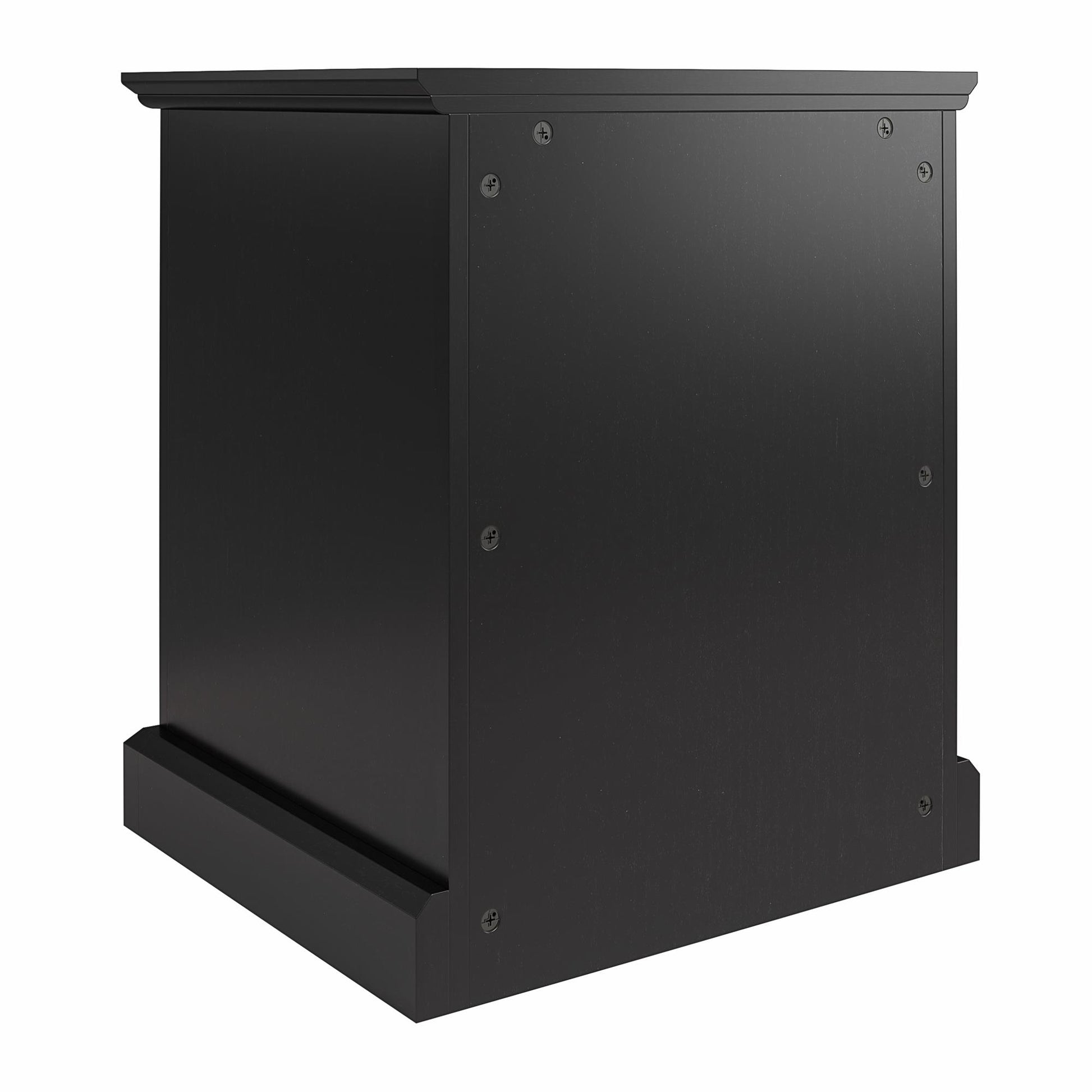 Hoffman Two-Toned Rustic End Table with 2 Open Shelves, Black and Walnut - Black