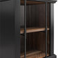 Hoffman Two-Toned Rustic End Table with 2 Open Shelves, Black and Walnut - Black