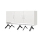 Basin 3 Door Wall Storage Cabinet with Hanging Rod - White