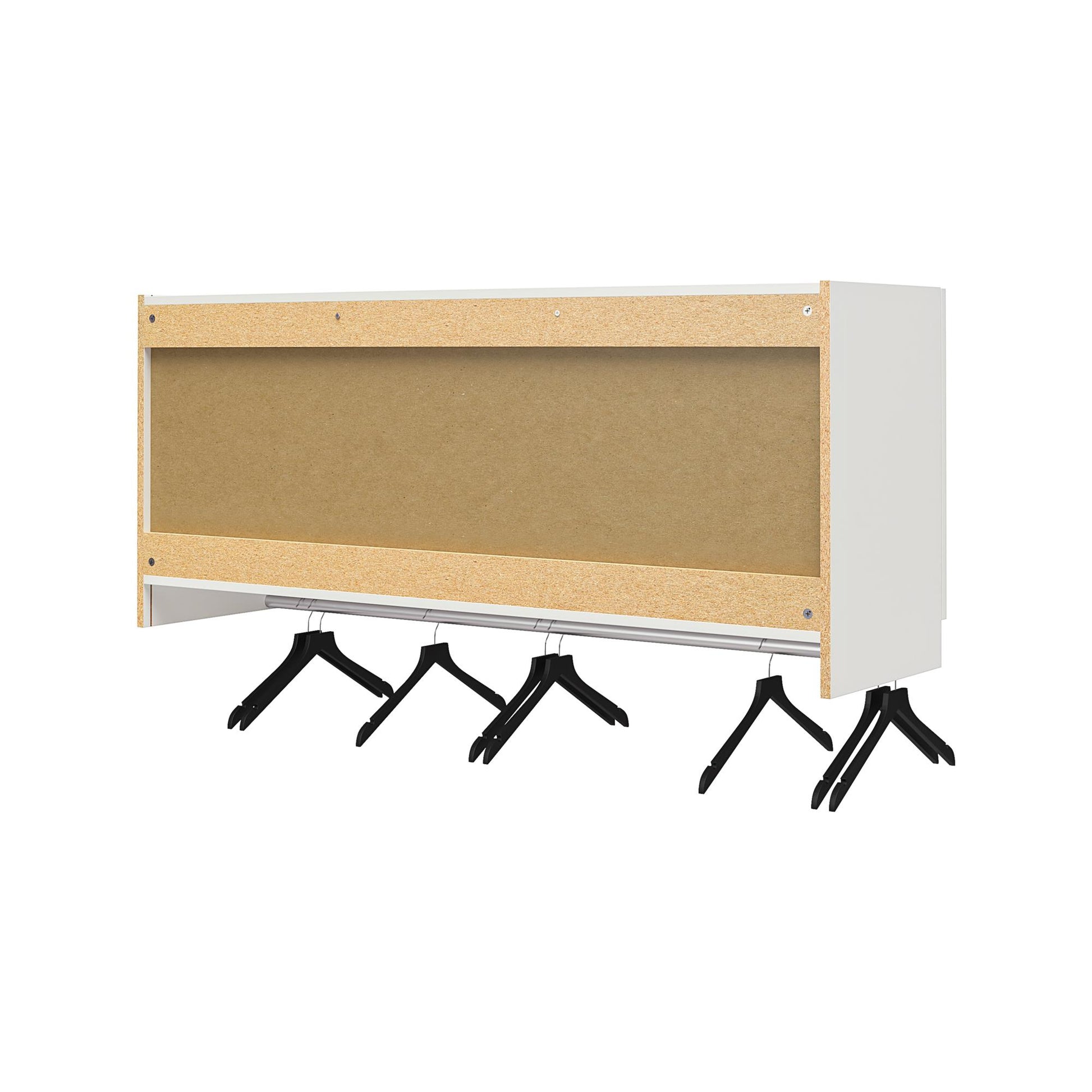 Basin 3 Door Wall Storage Cabinet with Hanging Rod - White