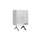 Basin 2 Door Wall Storage Cabinet with Hanging Rod - Dove Gray