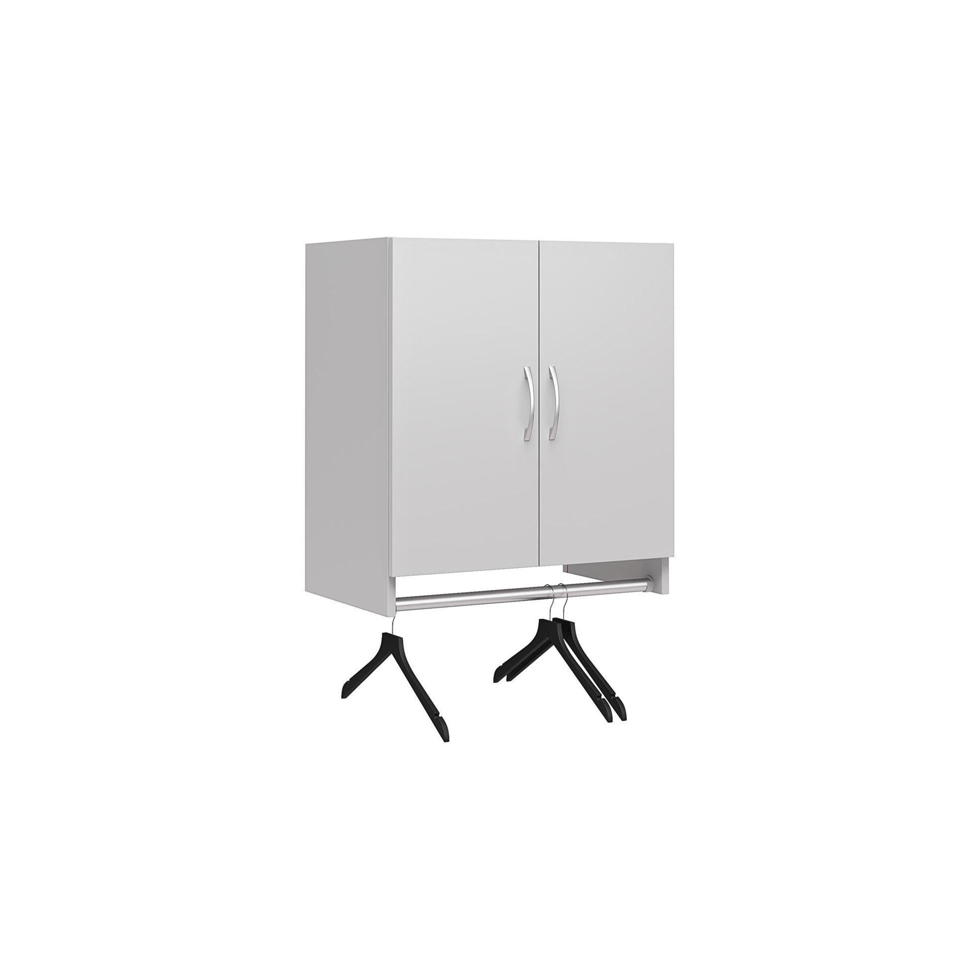 Basin 2 Door Wall Storage Cabinet with Hanging Rod - Dove Gray