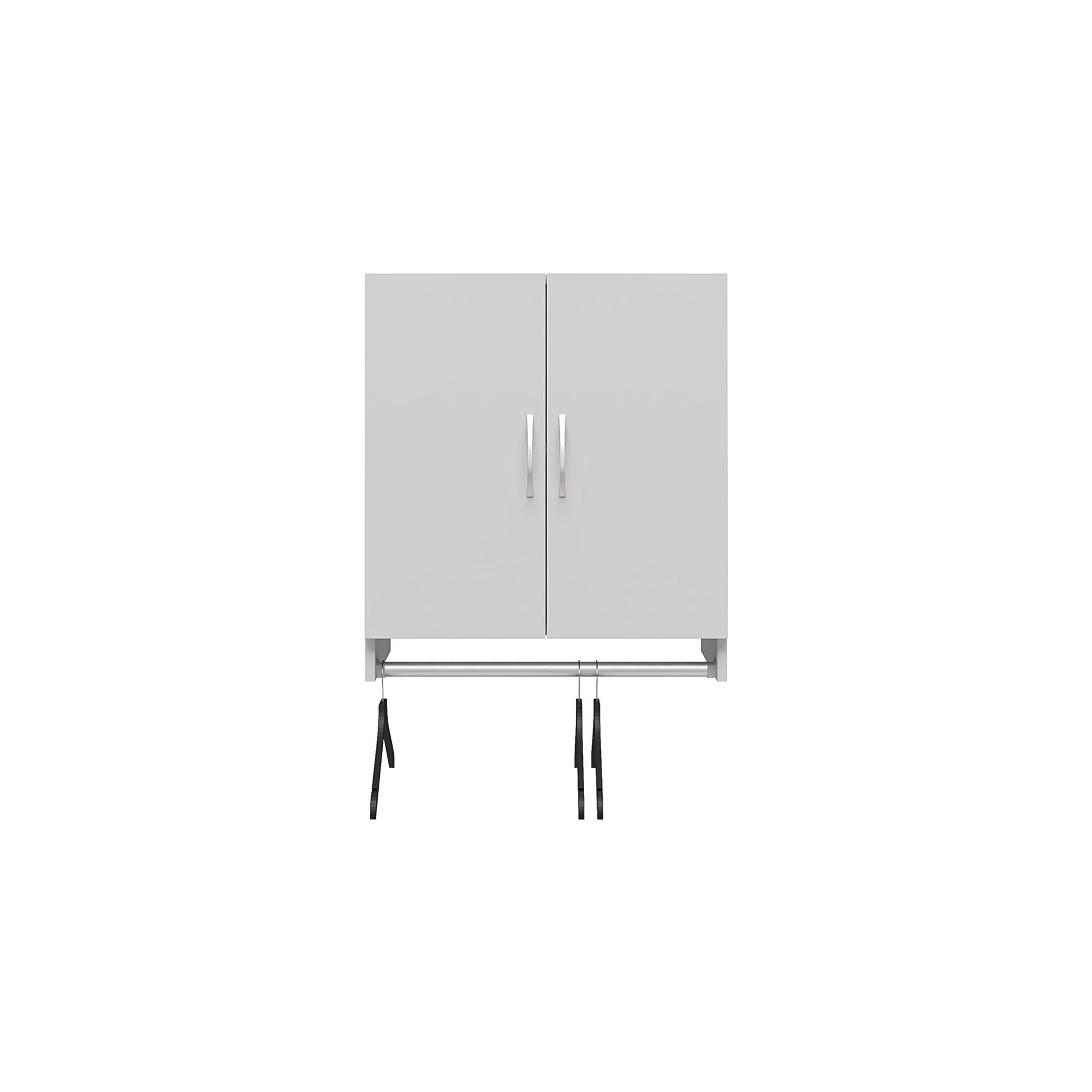 Basin 2 Door Wall Storage Cabinet with Hanging Rod - Dove Gray