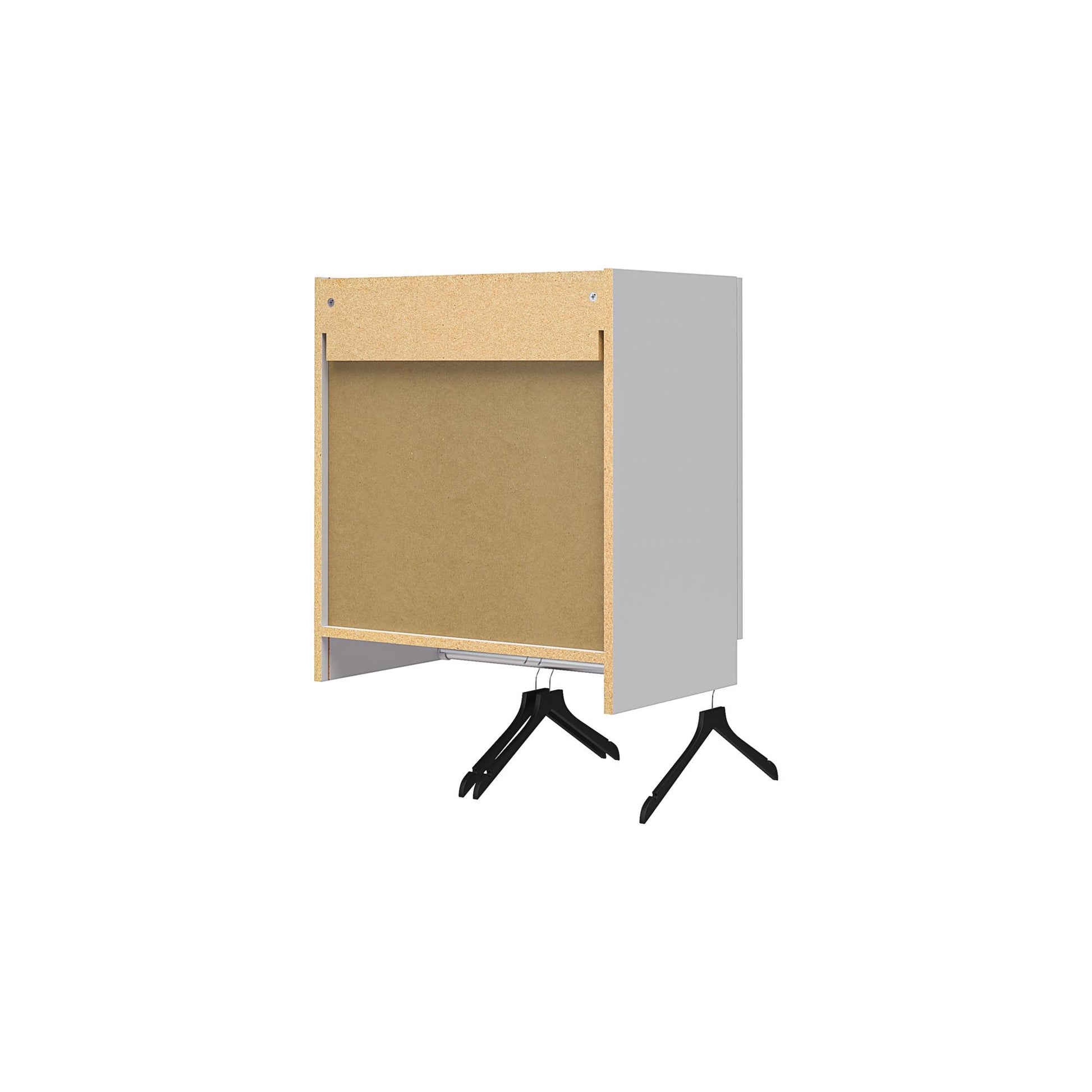 Basin 2 Door Wall Storage Cabinet with Hanging Rod - Dove Gray