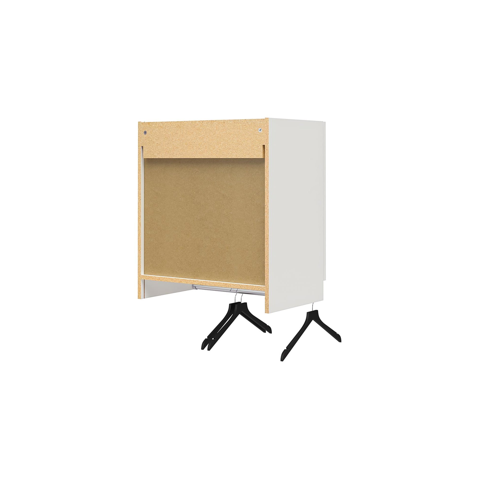 Basin 2 Door Wall Storage Cabinet with Hanging Rod - White